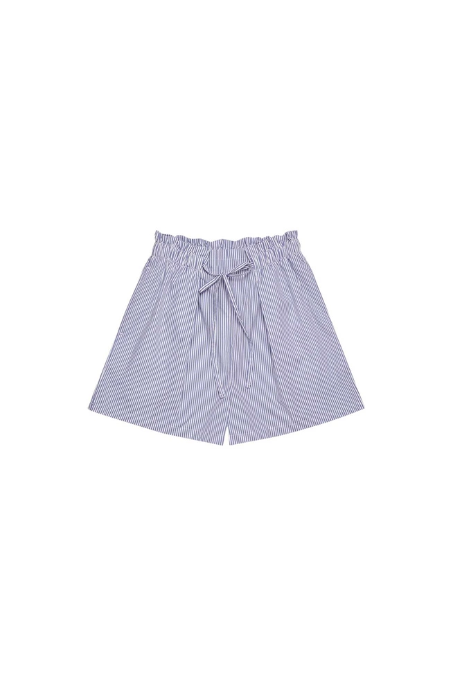Bawełniane szorty w paski biało niebieskie