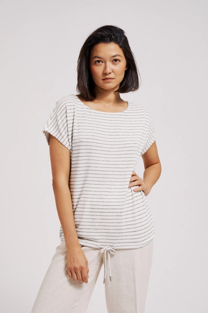 Bluzka w paski biała