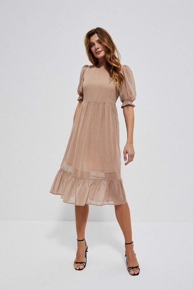 Sukienka z falbaną w groszki