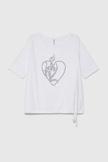 T-shirt z ozdobną aplikacją biały