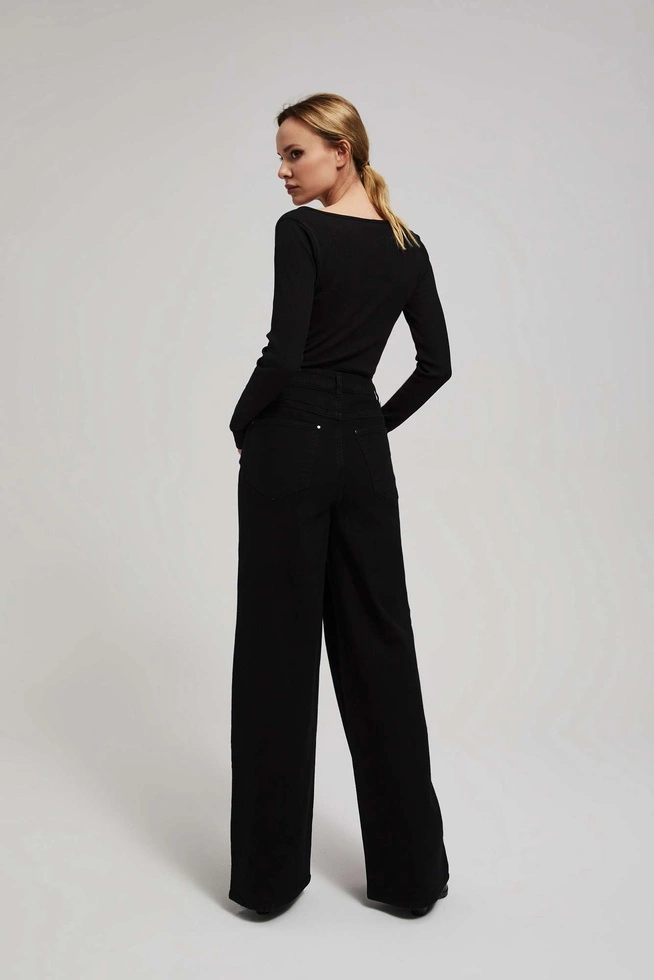 Jeansy wide leg z wysokim stanem