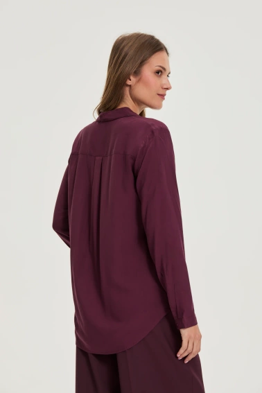 Wiskozowa koszula burgundowa