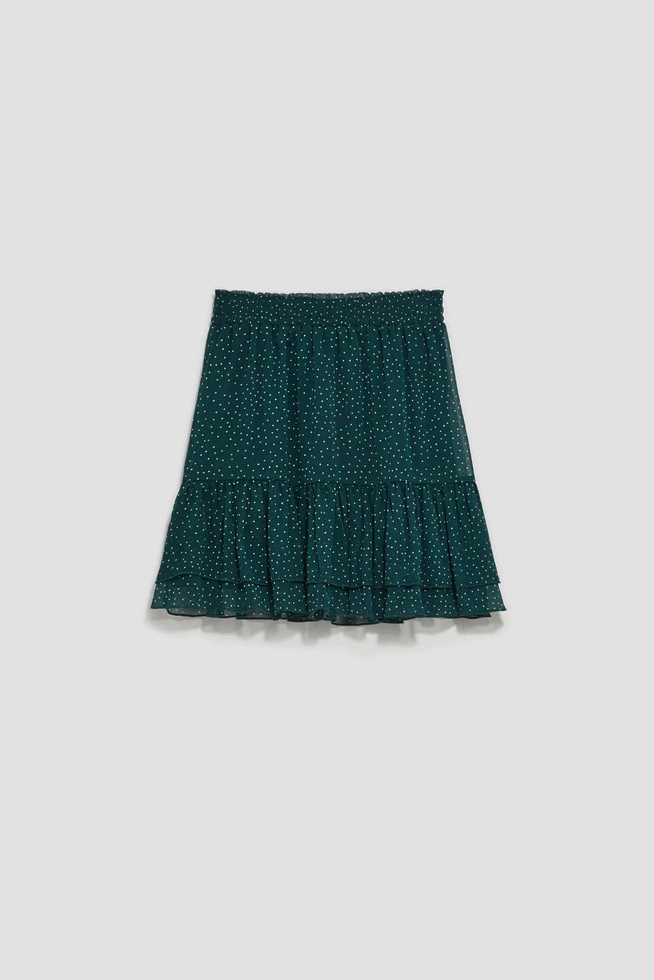 Spódnica w groszki z falbaną