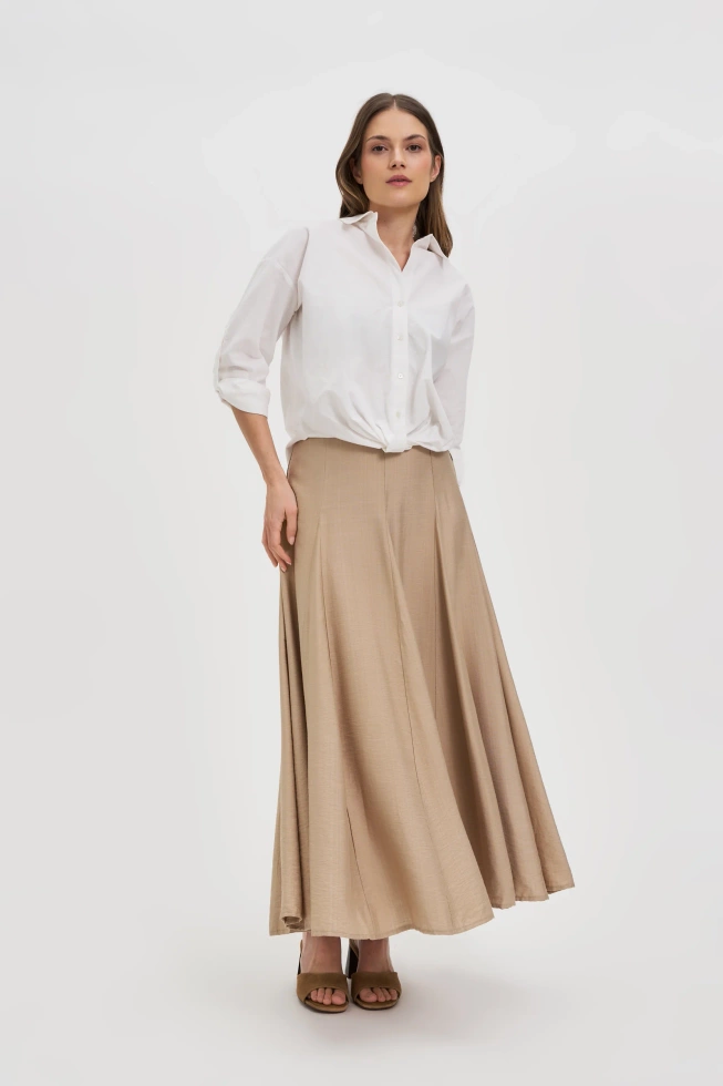 Spódnica midi beżowa