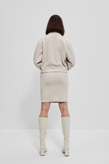 Spódnica z warkoczowym tłoczeniem beżowa