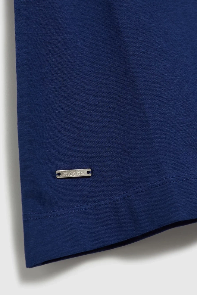 Bluzka z okrągłym dekoltem i krótkimi rękawami granatowa