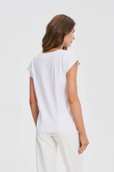 T-shirt z printem biały