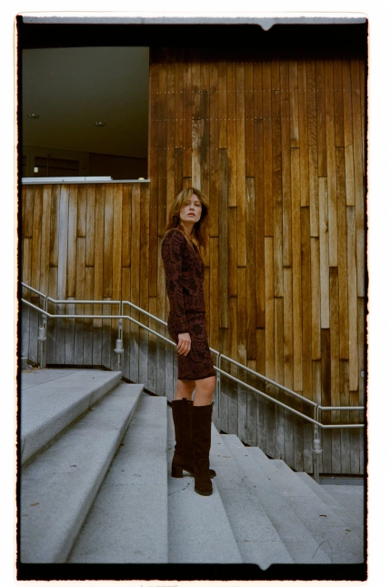 Dzianinowy komplet brązowy