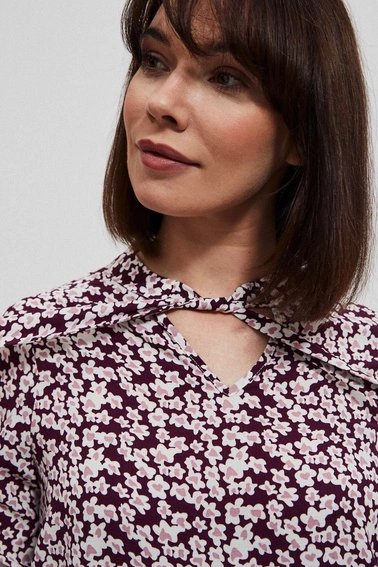 Koszula z kwiatowym printem koloru burgund