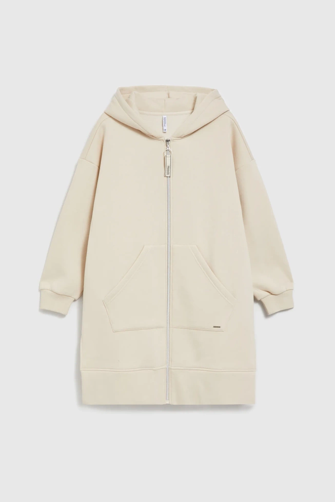 Bluza oversize z kapturem beżowa