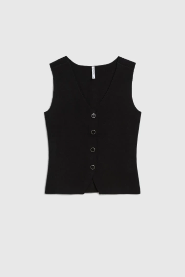 Dzianinowy top czarny