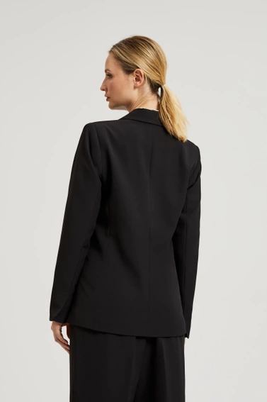 Elegancka marynarka z ozdobnymi klapami czarna