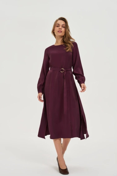 Sukienka midi burgundowa 
