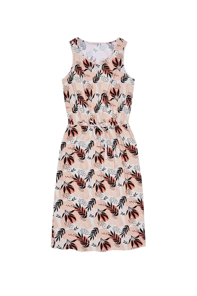 Letnia sukienka na ramiączkach piaskowa