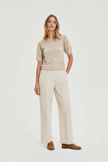 Spodnie z kantem beżowe