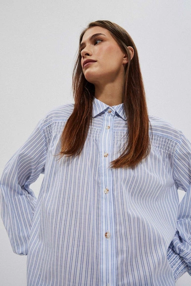 Koszula w paski biało niebieska