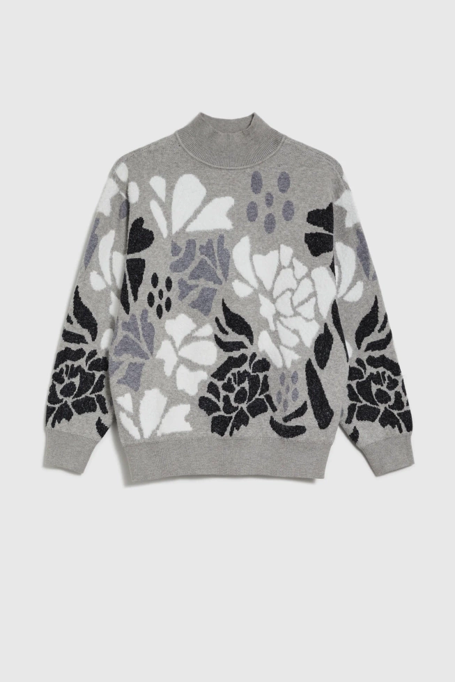 Sweter z golfem szary