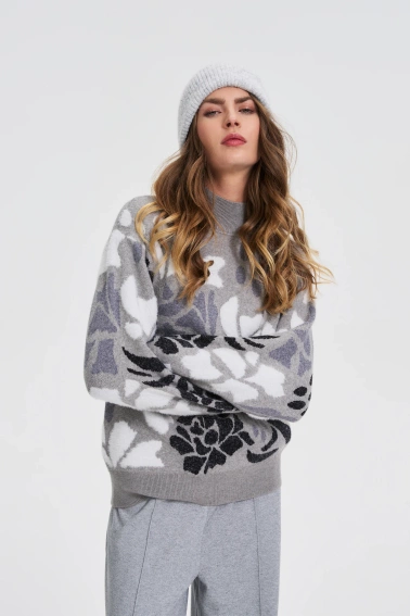 Czapka z dodatkiem wełny szara