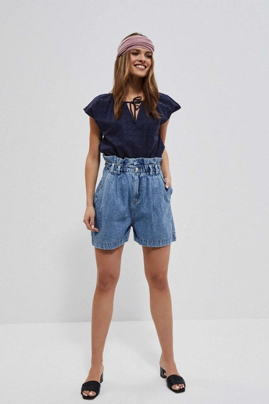 Bawełniana bluzka koszulowa granatowa