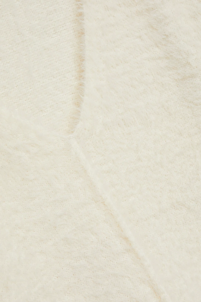 Sweter z dekoltem w serek i długimi rękawami ecru