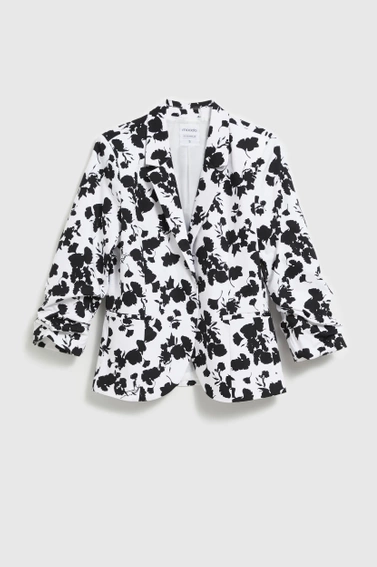 Marynarka z rękawami 3/4 czarno-biała