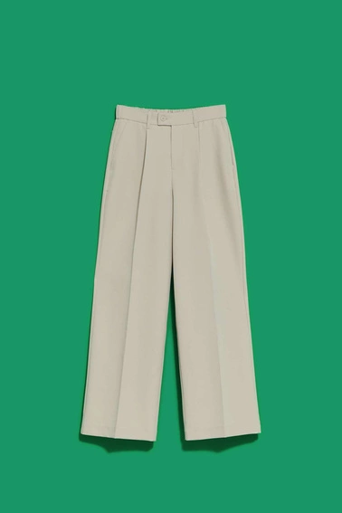 Spodnie z szerokimi nogawkami piaskowe