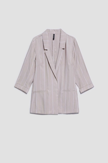 Marynarka w paski piaskowa