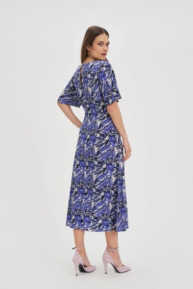 Wiskozowa sukienka midi granatowa