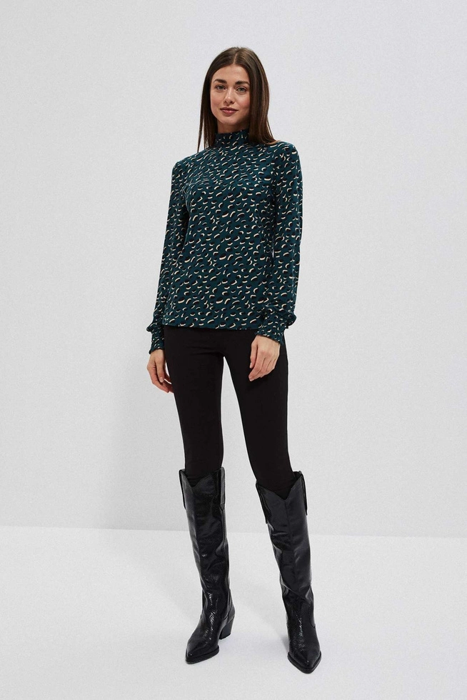 Bluzka z długim rękawem zielona