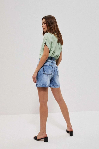 Szorty jeansowe high waist błękitne