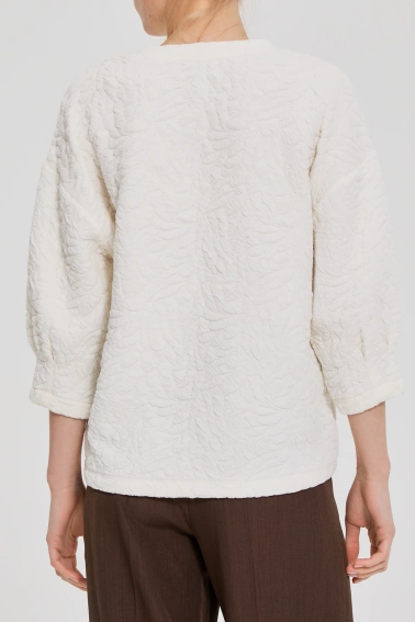 Bluza ze strukturalnego materiału biała
