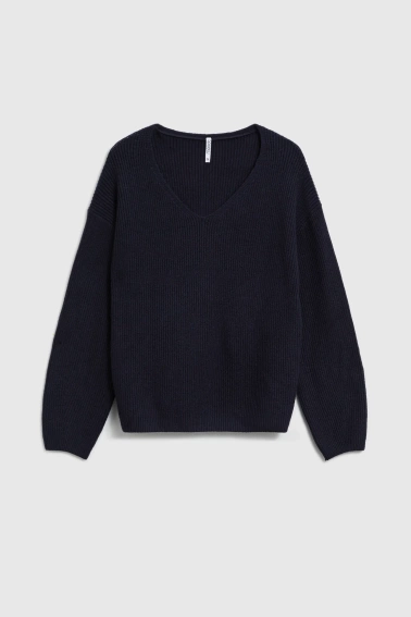 Sweter o prostym fasonie granatowy