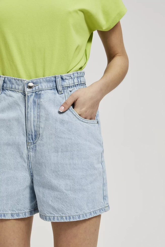 Jeansowe szorty z wysokim stanem niebieskie