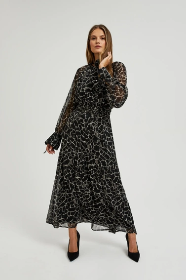 Rozkloszowana sukienka maxi czarna