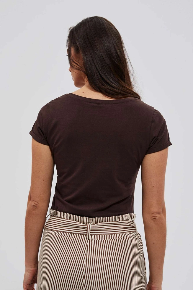 T-shirt z napisem ciemnbrązowy