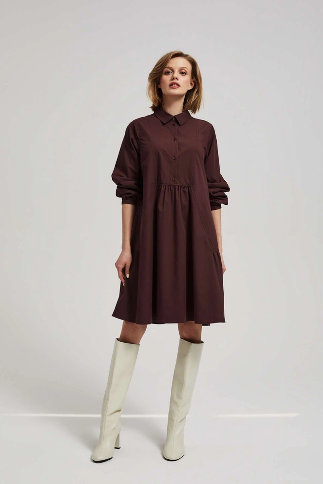 Koszulowa sukienka brązowa