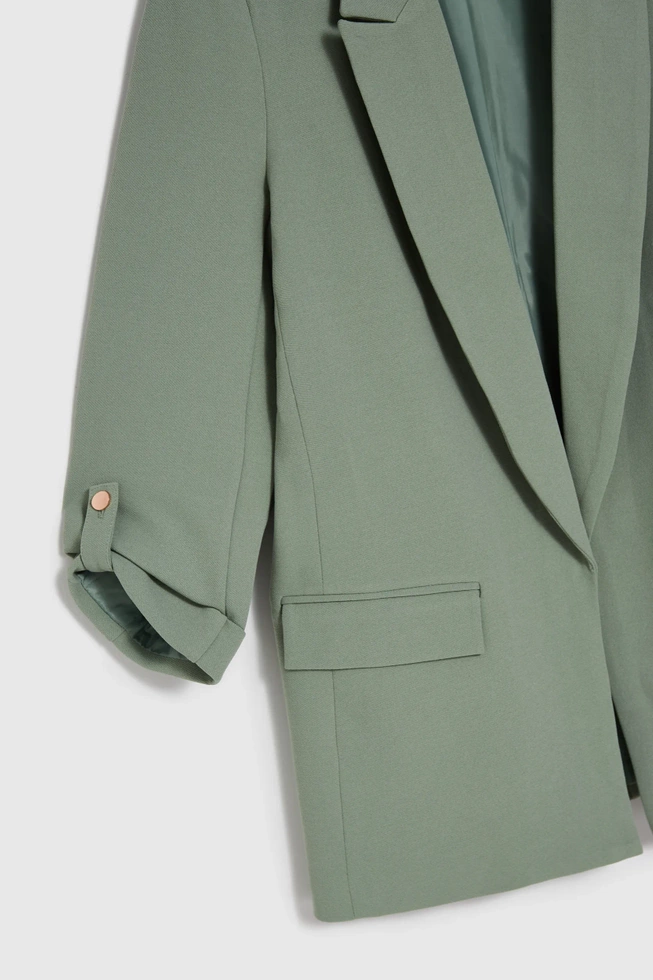 Marynarka z podwijanymi rękawami oliwkowa