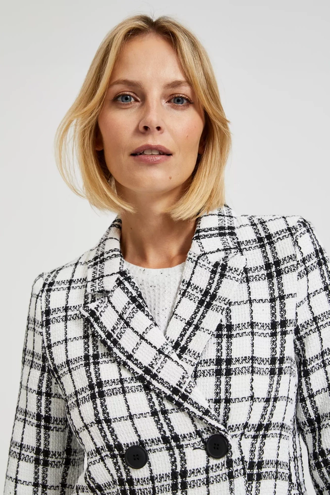 Dwurzędowa marynarka czarno-biała