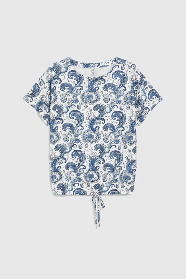 Bluzka z wzorem paisley biała