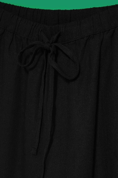 Lniane spodnie z prostą nogawką czarne