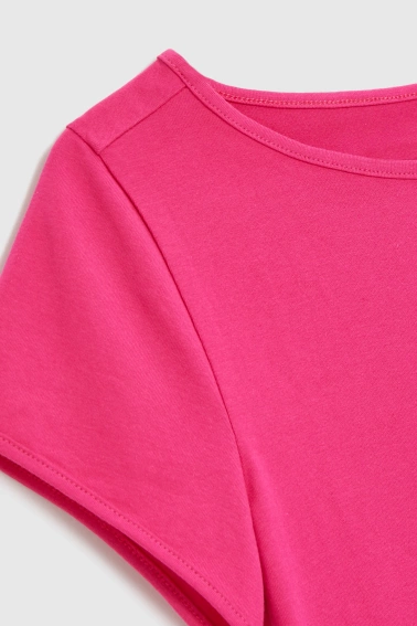 Bawełniany t-shirt fuksjowy