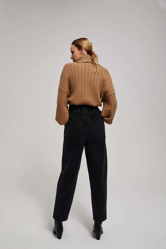 Jeansy paperbag czarne