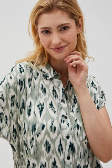 Wiskozowa koszula oliwkowa