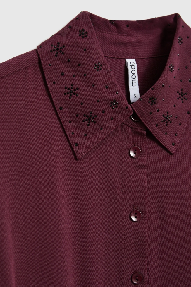 Koszulowa sukienka burgundowa