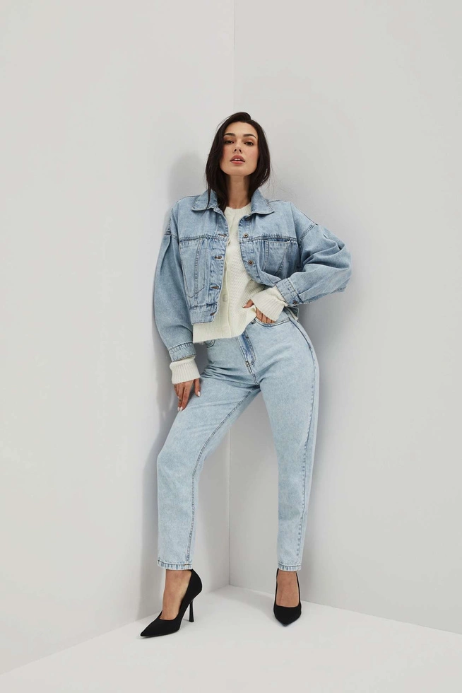 Jeansy mom fit z wysokim stanem