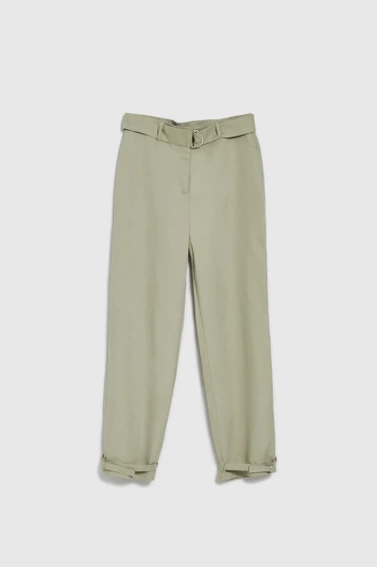 Gładkie spodnie oliwkowe