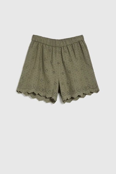 Bawełniane szorty oliwkowe