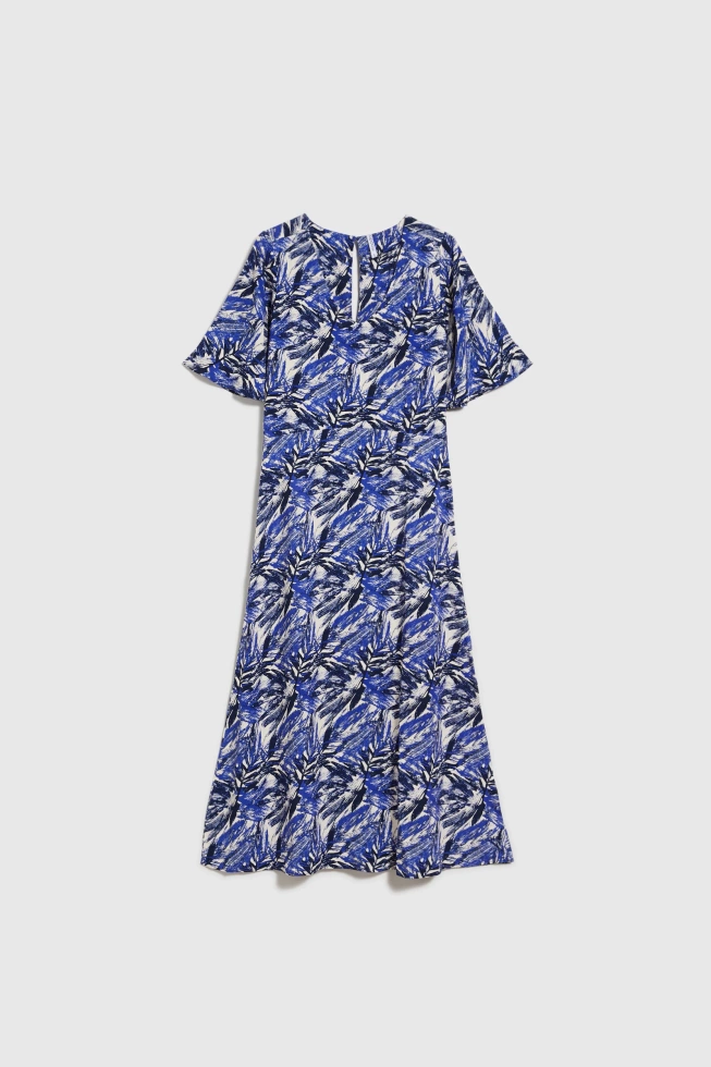 Wiskozowa sukienka midi granatowa
