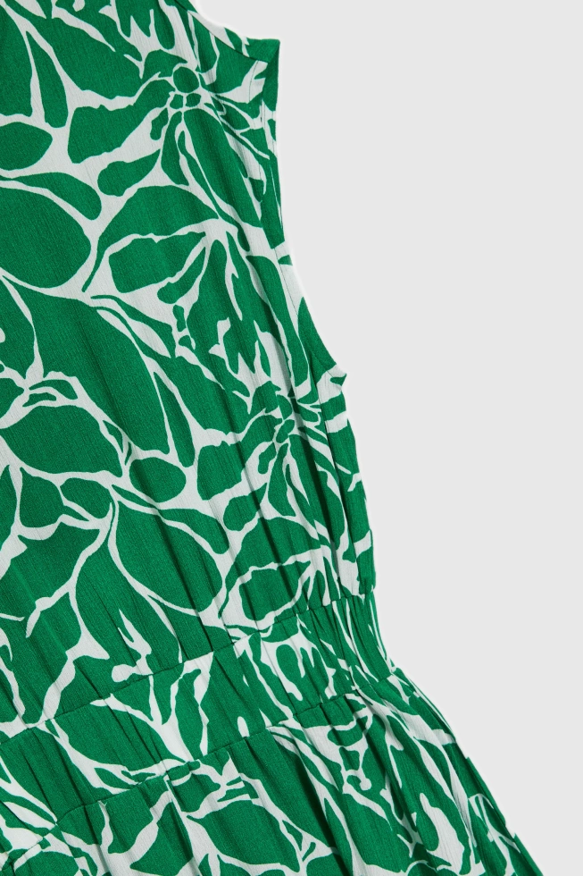 Sukienka midi z wiskozy zielona
