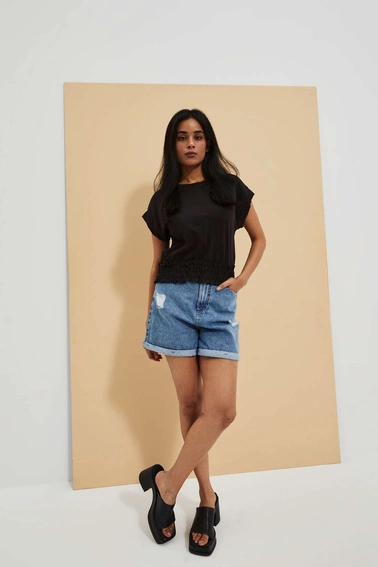 Gładka bluzka czarna